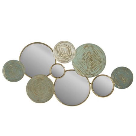 Wall metal decor with a mirror "Blue pastel" 58x5x115 cm-1