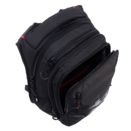 Youth backpack, 42 ​​x 31 x 22 cm, Grizzly 338, ergonomic back, laptop compartment, black/red RU-338-2_2-12