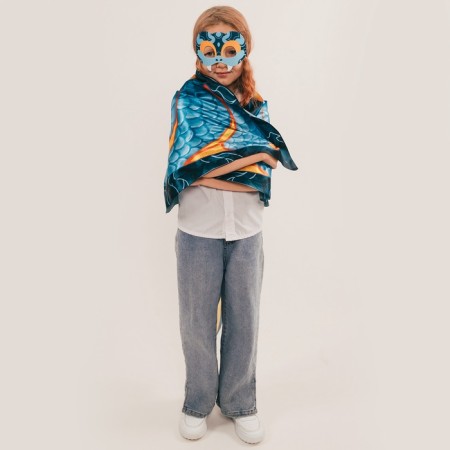 New Year! Carnival set "Cool snake", cape, mask, blue color-3
