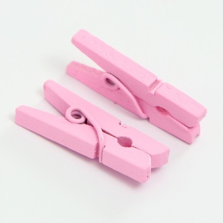 A set of clothespins for decor 50 pcs., Pink - 2.5 cm-4