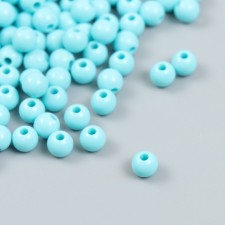 Бусины пластик "Голубая вода" глянец набор 25 гр d=0,6 см