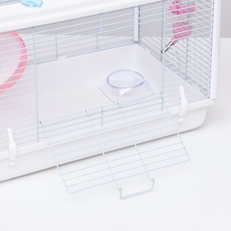 A cage for rodents with a plastic fortification of 47 x 30 x 32 cm, white-3