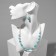 Set 3 objects: earrings, beads, bracelet "Witter", beads No. 8, white-white color, 42 cm