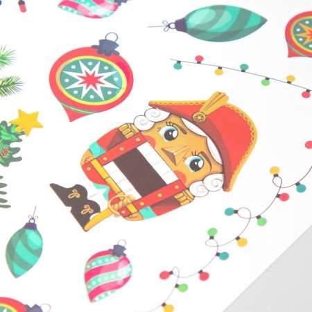 New Year sticker interior color "Christmas tree and New Year's toys" 30x40 cm-3