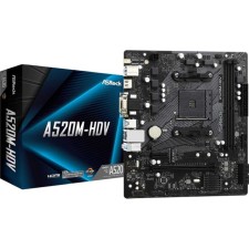 Материнская плата Asrock A520M-HDV, AM4, A520, 2xDDR4, VGA, DVI, HDMI, mATX