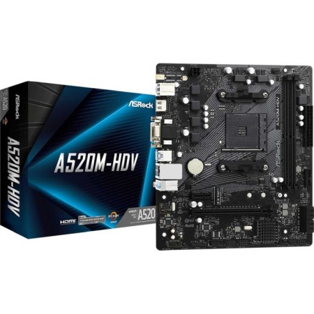 ASROCK A520M-HDV, AM4, A520, 2XDDR4, VGA, DVI, HDMI, MATX