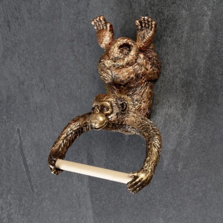 Holder for toilet paper "Monkey" bronze, 24x18cm-3