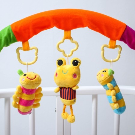Soft game is soft on the crib, stroller "caterpillars", 25-84, rattles, 3 toys mix, crush me-1