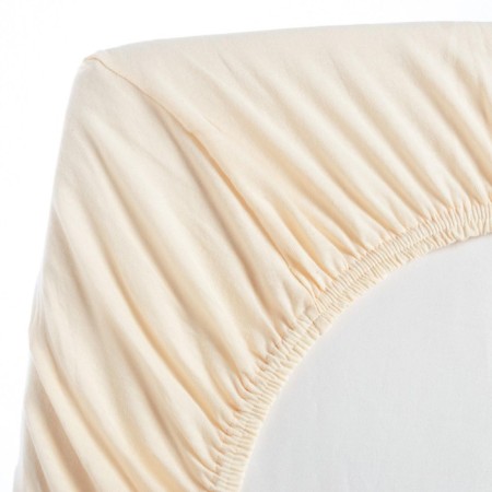 Helberry knitted sheet, size 120x200x25cm, color beige backup, 120g/m, 100% cotton-2