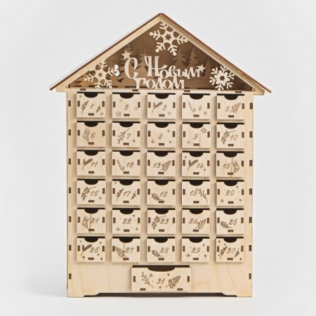 Advent Calendar "Happy New Year", 28 x 42 x 5.8 cm-1