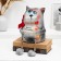 The piggy bank "Cat - Dreams come true" gray, 23cm