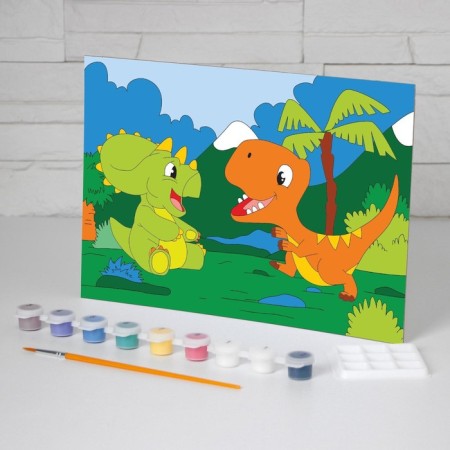 Picture on numbers for children "Dinomir", 20 x 28.5 cm-3