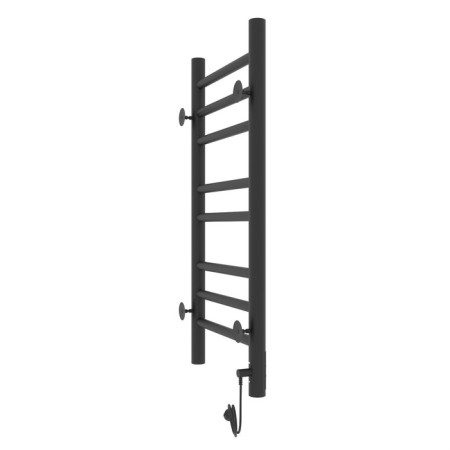 Two -heated towel rail Laris lavender ChKCh, 300x700 mm, 8 crossbars, left, black-13