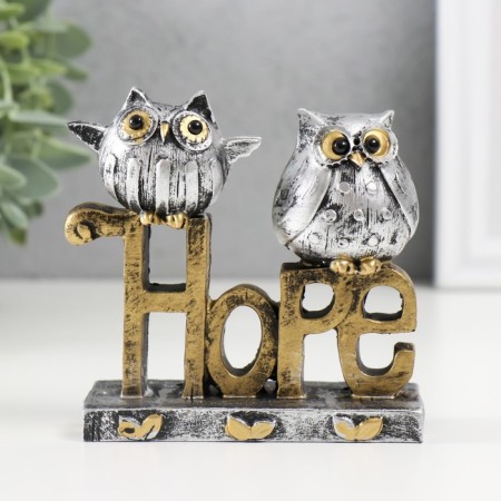 Polystone souvenir "Two owls on letters. Hope" 3.5x9.5x9.5 cm