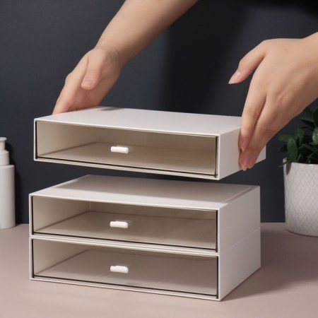 Organizer for storage "BASIC", 1 section, 23 × 17 × 5 cm, white/transparent color-3