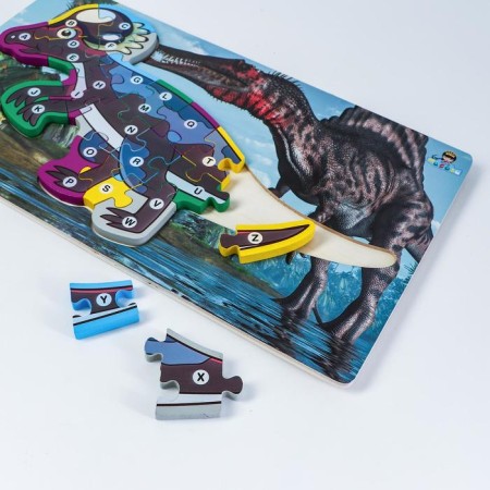 Children's wooden puzzle according to the numbers "Dinosaurs" mix-1