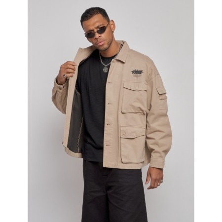 Jeaning jacket men's, size 52, beige color-4