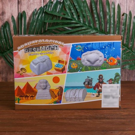 Set of archaeologist "Treasures of Pirates", series: 4 briquettes, hammer, chisel-2