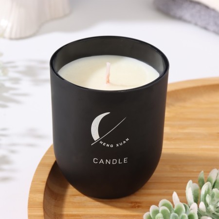 Aromatic candle "Home Fragrance", cologne, black, 7x8 cm-1