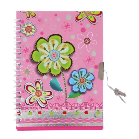 Notebook in a gift box, on a lock, A6+, 50 sheets, line "Flowers", mix-1