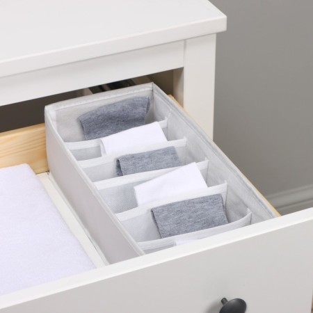 Organizer for linen 6 cells LadOM, 34x15x10 cm, beige color-9
