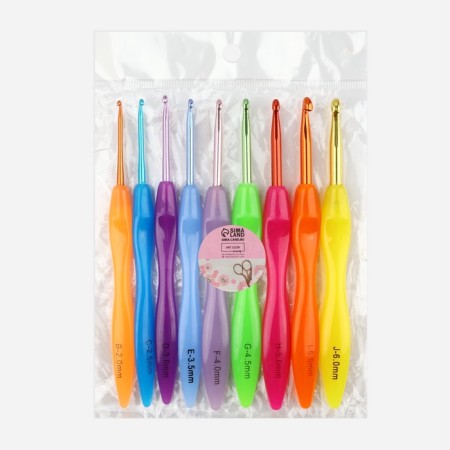 A set of hooks for knitting, d = 2-6 mm, 17 cm, 9 pcs, color colorful color-5