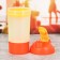Sports shaker with a bowl for protein, white-orange, 500 ml
