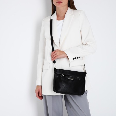 Bag Cross-Bodi with a zipper, black color-7