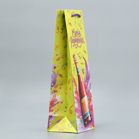 Gift package for a bottle, packaging, "Birthday", 36 x 13 x 10 cm-4