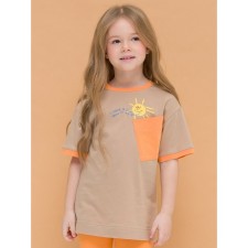 T -shirt for girls, height 98 cm, sandy color