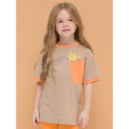 T -shirt for girls, height 98 cm, sandy color