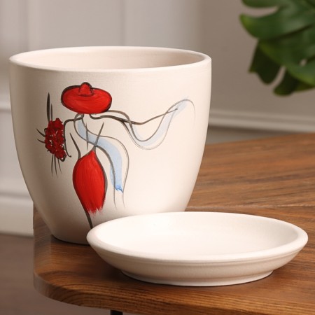 Flower pot "Girl in red" 1.4 liters-1