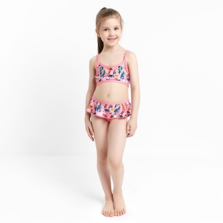 Separate swimsuit for a girl, pink color, height 104-110 cm