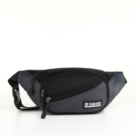 Lightning waist bag, 3 outer pockets, gray/black color-2