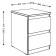 Tumba "Malta", 480 × 403 × 540 mm, with two drawers, white color