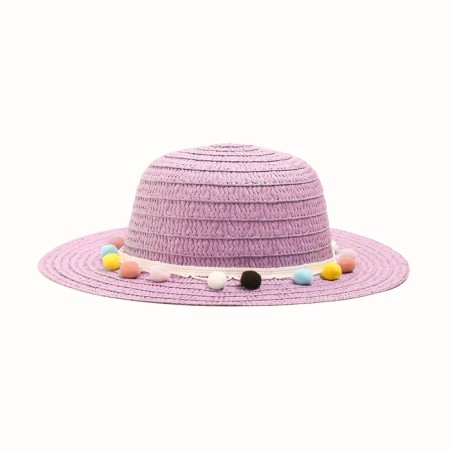 Hat with bombs for Minaku girl, purple color, size 50-4