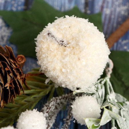 Decor "Winter Charm" White apple bump Greens, 23 cm-1