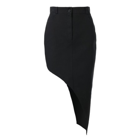 Women's Asymmetric Skirt Mist: Denim R.46, Black-5