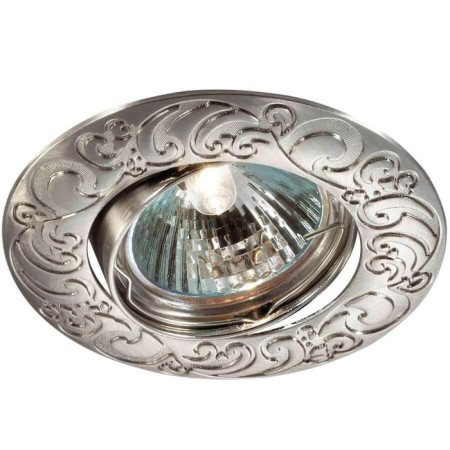 Built -in lamp Novotech, 50 W, Gx5.3, 12 V, 82x82 mm, d = 82 mm, silver color