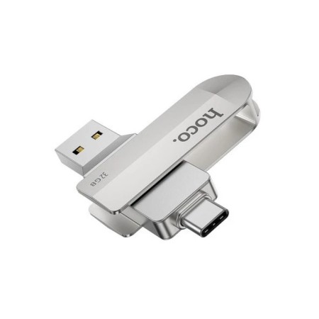 Флешка OTG Hoco UD10 Wise, 32 Гб, USB3.0, USB/Type-C, чт до 120 Мб/с, зап до 30 Мб/с, металл-1