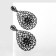 Earrings hanging "openwork" Flower waltz, black matte color, 8 cm