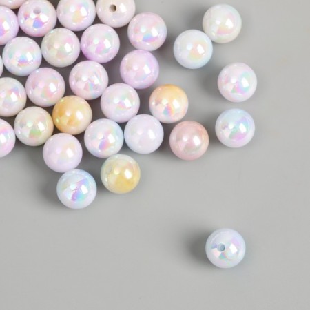 Beads for creativity plastic "Balls of pearl gradient" d = 1 cm set 50 pcs-1