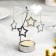 Candle rotating "carousel with stars", silver, metal