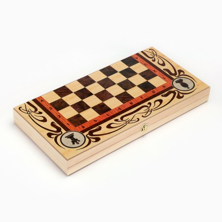 Board game 3 in 1 "Status": chess, checkers, backgammon, board wood 50 x 50 cm-7