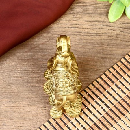 NECK Polystone "Elephant with coins" of bronze 8.5x8 cm-7