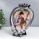 Photo frame plastic 18x18 cm "Heart with roses and crown" Dark silver 25x20 cm
