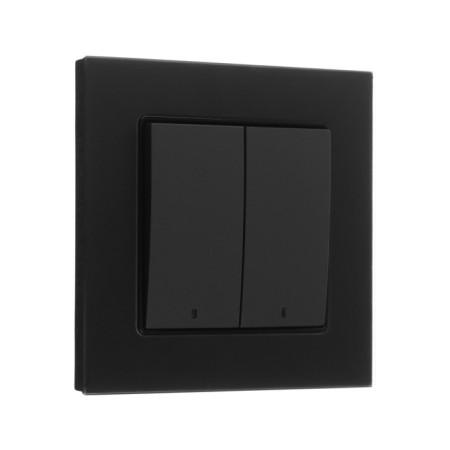 Tot Matte Glass switch, 10 a, 2 cl., With backlight, hidden, glass, black-1