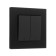 Tot Matte Glass switch, 10 a, 2 cl., With backlight, hidden, glass, black