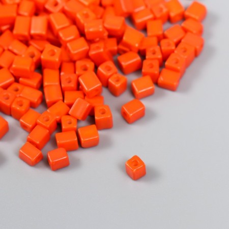 Cube glass bees 4x4 mm "brightness. Orange" set 20 g