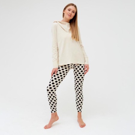 Female set (hoodies, leggings) minku beige color, river 44-2